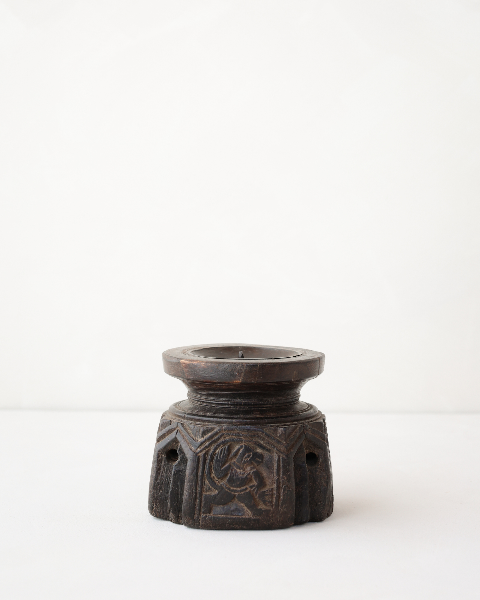 Hand carved wooden seeder