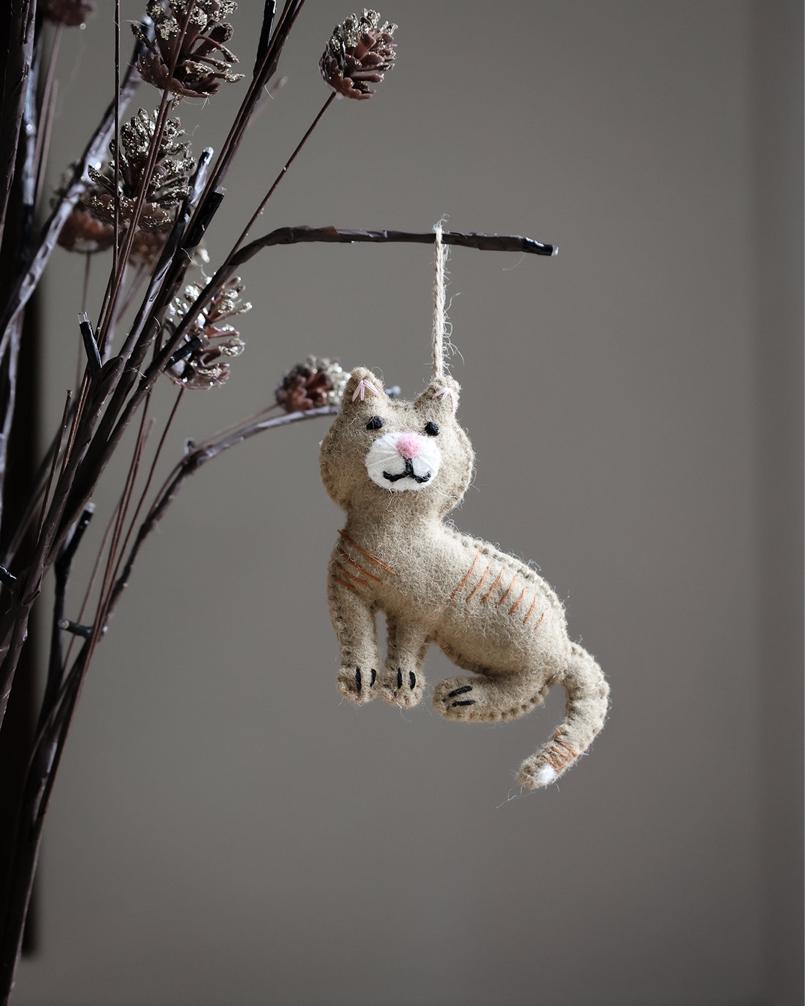 Beige Cat Ornament